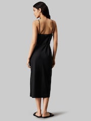 Calvin Klein Black Recycled Midi Slip Dress - Image 2 of 6