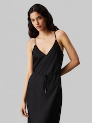 Calvin Klein Black Recycled Midi Slip Dress - Image 3 of 6