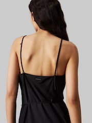 Calvin Klein Black Recycled Midi Slip Dress - Image 4 of 6