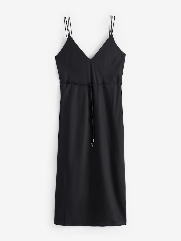 Calvin Klein Black Recycled Midi Slip Dress - Image 6 of 6
