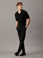 Calvin Klein Black Cotton Silk Polo Shirt - Image 1 of 4