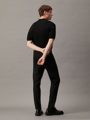 Calvin Klein Black Cotton Silk Polo Shirt - Image 2 of 4