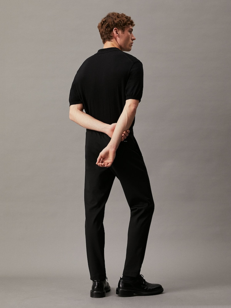 Calvin Klein Black Cotton Silk Polo Shirt - Image 2 of 4