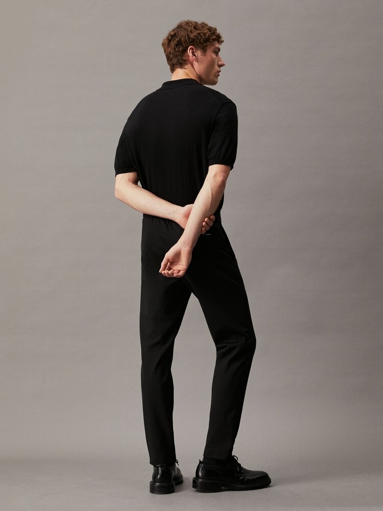 Calvin Klein Black Cotton Silk Polo Shirt - Image 2 of 4 Calvin Klein Black Cotton Silk Polo Shirt - Image 2 of 4