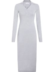 Calvin Klein Grey Merino Wool Button Shirt Dress - Image 1 of 3