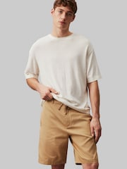 Calvin Klein Brown Piece Dyed TENCEL™ With Linen Summer Shorts - Image 1 of 5