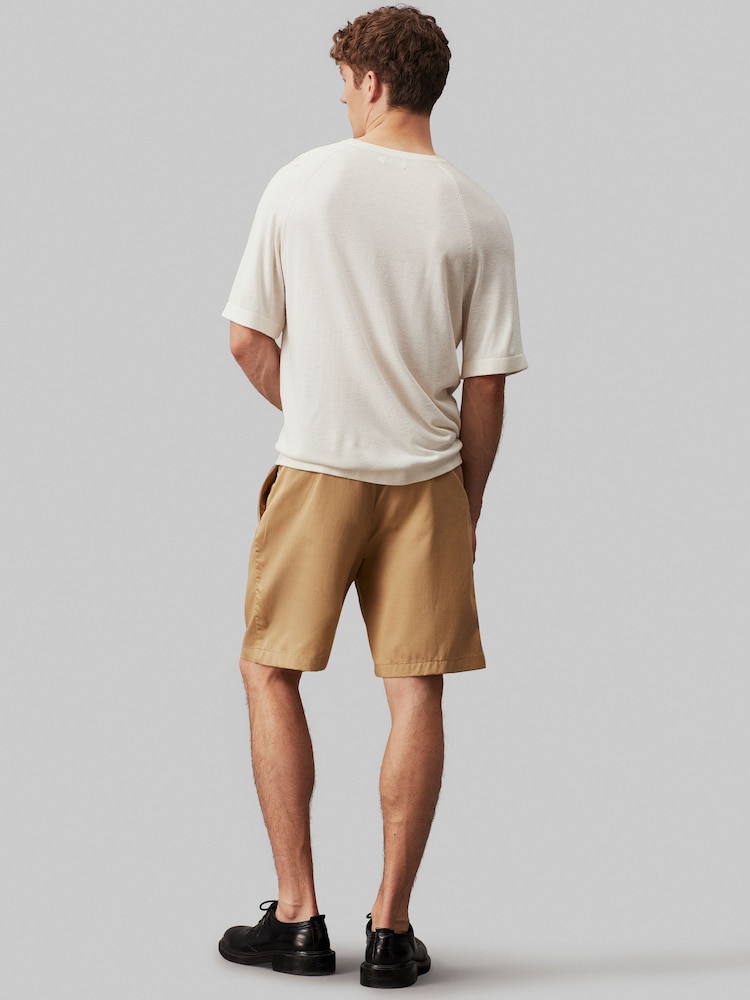 Calvin Klein Brown Piece Dyed TENCEL™ With Linen Summer Shorts - Image 2 of 5 Calvin Klein Brown Piece Dyed TENCEL™ With Linen Summer Shorts - Image 2 of 5