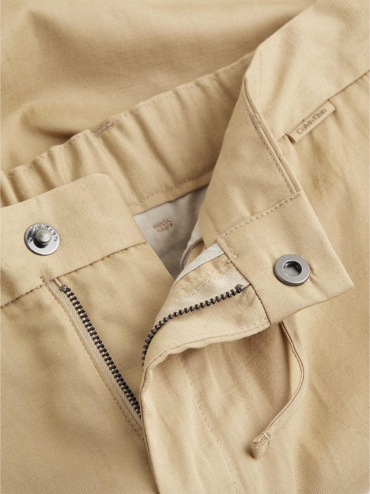 Calvin Klein Brown Piece Dyed TENCEL™ With Linen Summer Shorts - Image 5 of 5 Calvin Klein Brown Piece Dyed TENCEL™ With Linen Summer Shorts - Image 5 of 5