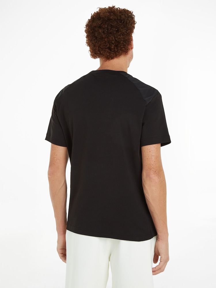 Calvin Klein Black 100% Cotton Mix Media T-Shirt - Image 2 of 6 Calvin Klein Black 100% Cotton Mix Media T-Shirt - Image 2 of 6