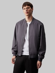 Calvin Klein Grey Sat Shirt Stretch Hero Bomber Jacket - Image 1 of 5