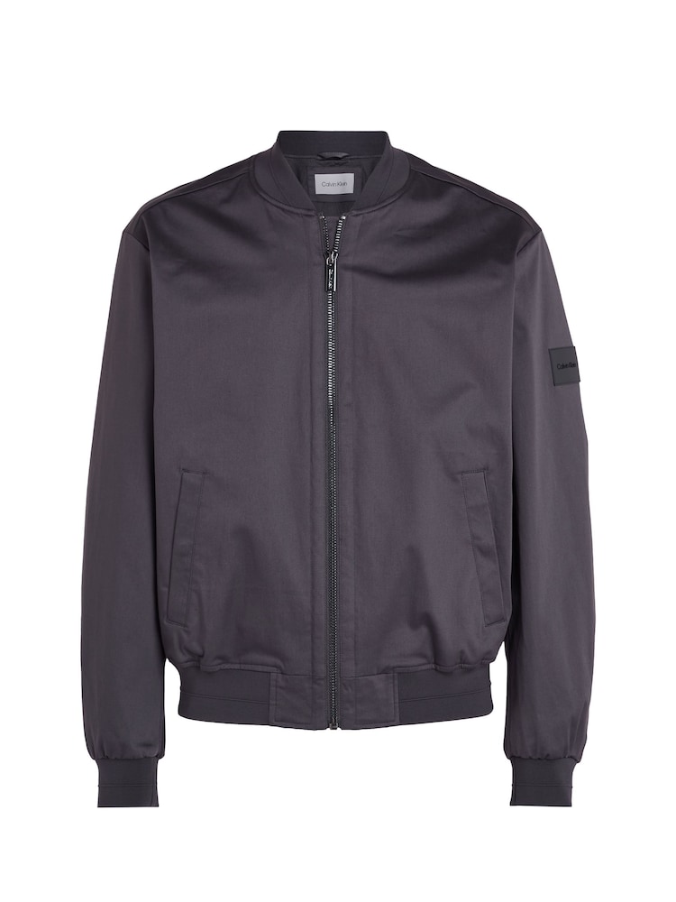 Calvin Klein Grey Sat Shirt Stretch Hero Bomber Jacket - Image 5 of 5 Calvin Klein Grey Sat Shirt Stretch Hero Bomber Jacket - Image 5 of 5