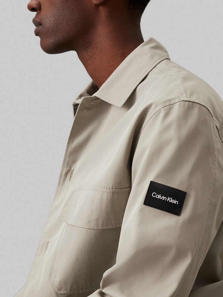 Calvin Klein Brown Cotton Nylon Overshirt - Image 2 of 5