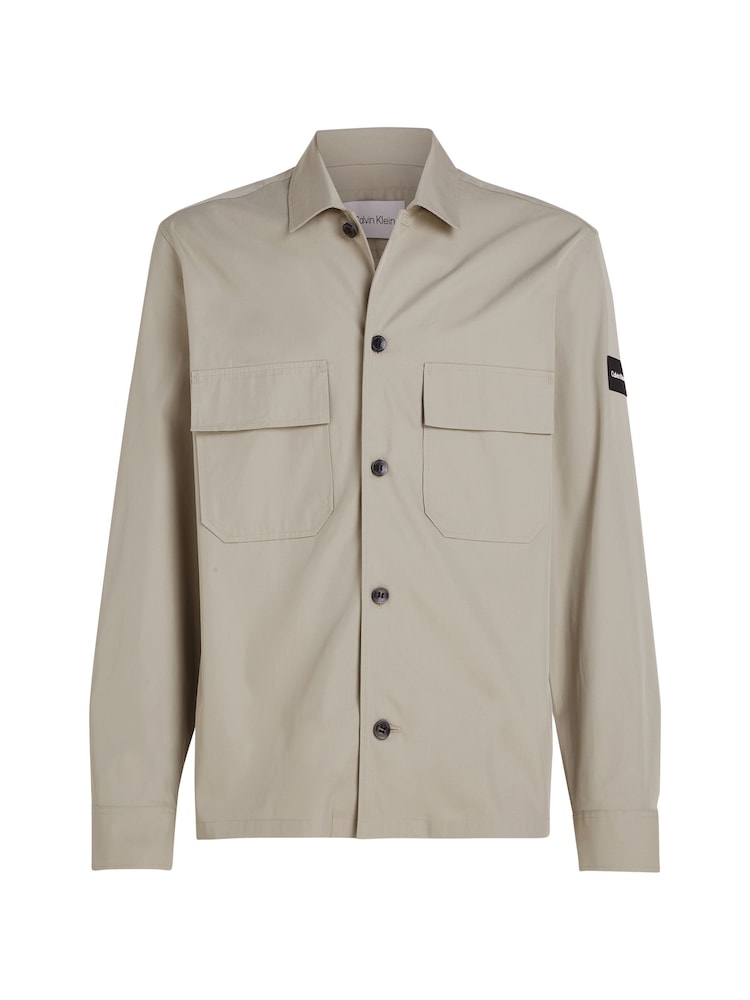 Calvin Klein Brown Cotton Nylon Overshirt - Image 5 of 5 Calvin Klein Brown Cotton Nylon Overshirt - Image 5 of 5