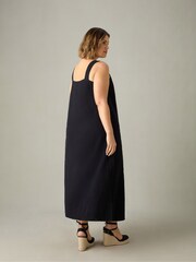 Live Unlimited Black Curve Cotton Crinkle Ring Dress - Image 5 of 5