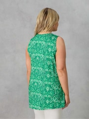 Live Unlimited Green Curve Geo Jersey Pleat Front Vest - Image 5 of 5