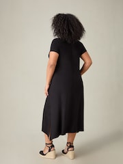 Live Unlimited Black Curve Jersey V-Neck Midaxi Dress - Image 3 of 3