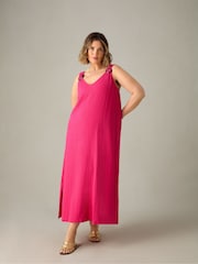 Live Unlimited Pink Cotton Crinkle Ring Dress - Image 3 of 8