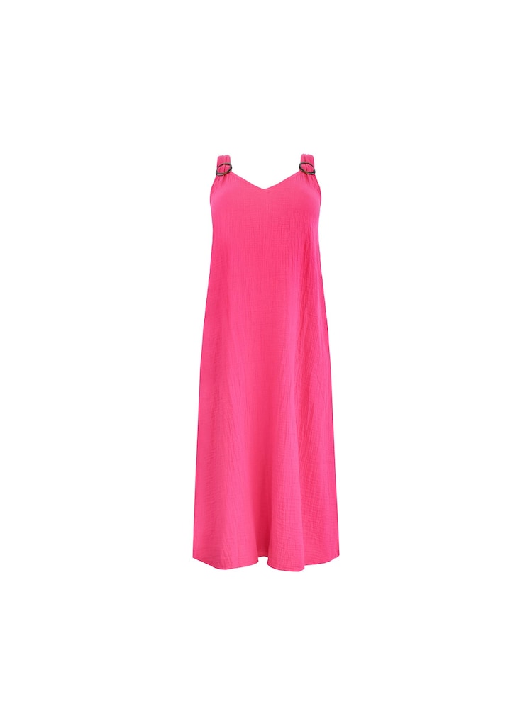 Live Unlimited Pink Cotton Crinkle Ring Dress - Image 8 of 8