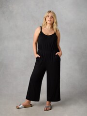 Live Unlimited Black Curve Petite Jersey Jumpsuit - Image 3 of 6