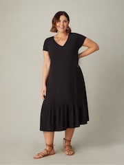 Live Unlimited Black Curve Tiered Dress - Image 1 of 3