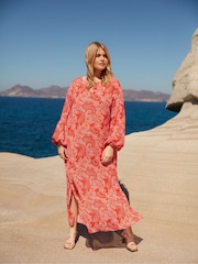 Live Unlimited Red Paisley Boho Maxi Dress - Image 1 of 7