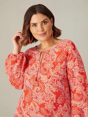 Live Unlimited Red Paisley Boho Maxi Dress - Image 4 of 7