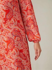 Live Unlimited Red Paisley Boho Maxi Dress - Image 5 of 7