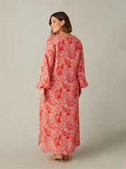 Live Unlimited Red Paisley Boho Maxi Dress - Image 6 of 7