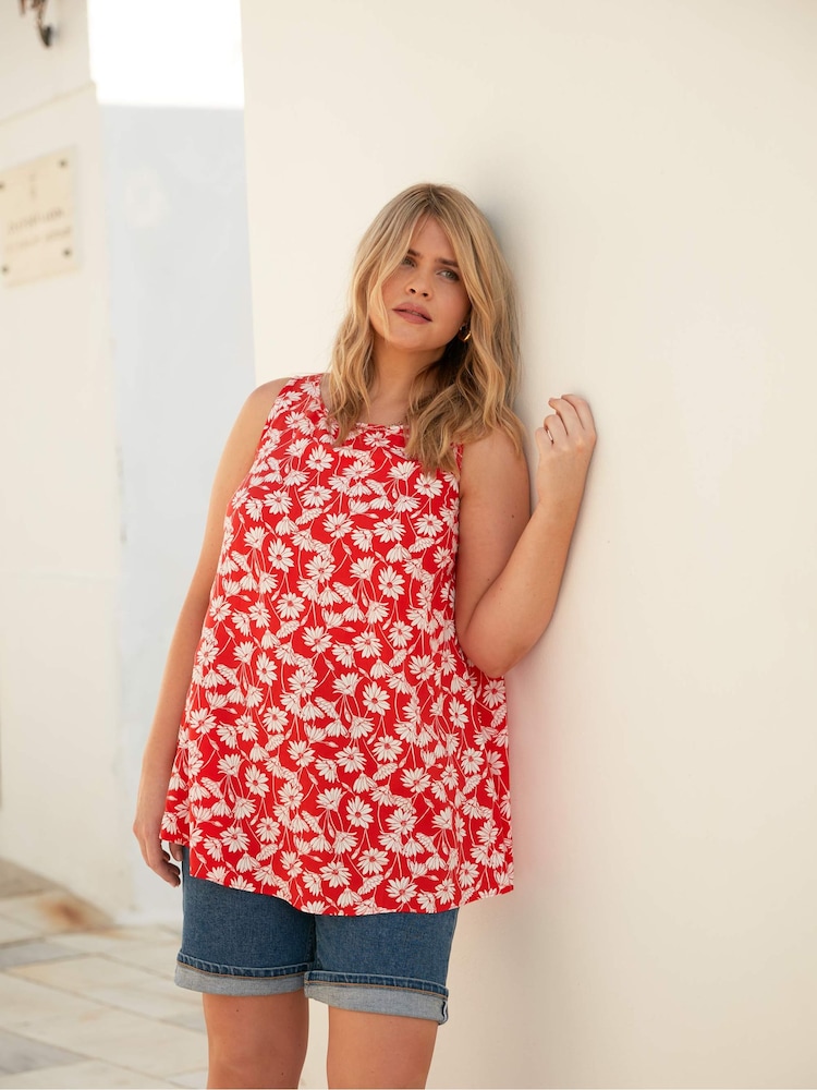 Live Unlimited Red Floral Print Vest - Image 1 of 4
