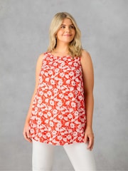 Live Unlimited Red Floral Print Vest - Image 2 of 4