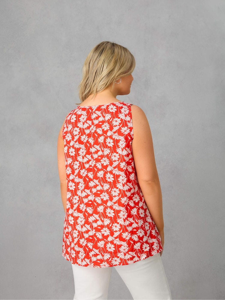 Live Unlimited Red Floral Print Vest - Image 4 of 4