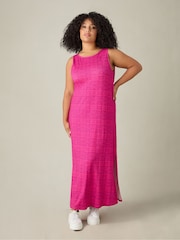 Live Unlimited Purple Geo Jersey Sleeveless Maxi Dress - Image 1 of 3
