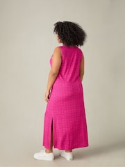 Live Unlimited Purple Geo Jersey Sleeveless Maxi Dress - Image 3 of 3
