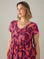 Live Unlimited – gestuftes Midikleid mit Paisleymuster in Petite-Größe - Bild 5 von 6