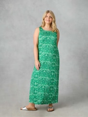 Live Unlimited Green Curve Paisley Jersey Sleeveless Maxi Dress - Image 2 of 5