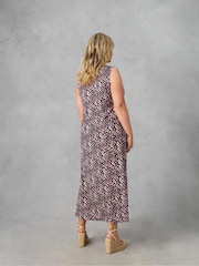 Live Unlimited Blue Curve Petite Ditsy Jersey Sleeveless Maxi Dress - Image 5 of 5