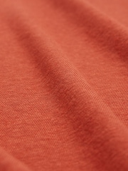 Celtic & Co. Orange Linen Cotton V-Neck Midi Dress - Image 5 of 5