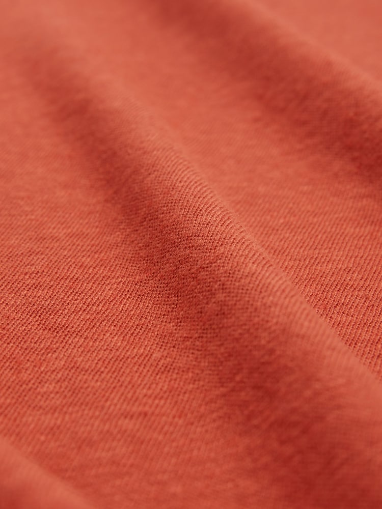 Celtic & Co. Orange Linen Cotton V-Neck Midi Dress - Image 5 of 5