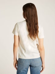 Calvin Klein Jeans 100% Cotton Satin Regular Fit White T-Shirt - Image 2 of 6