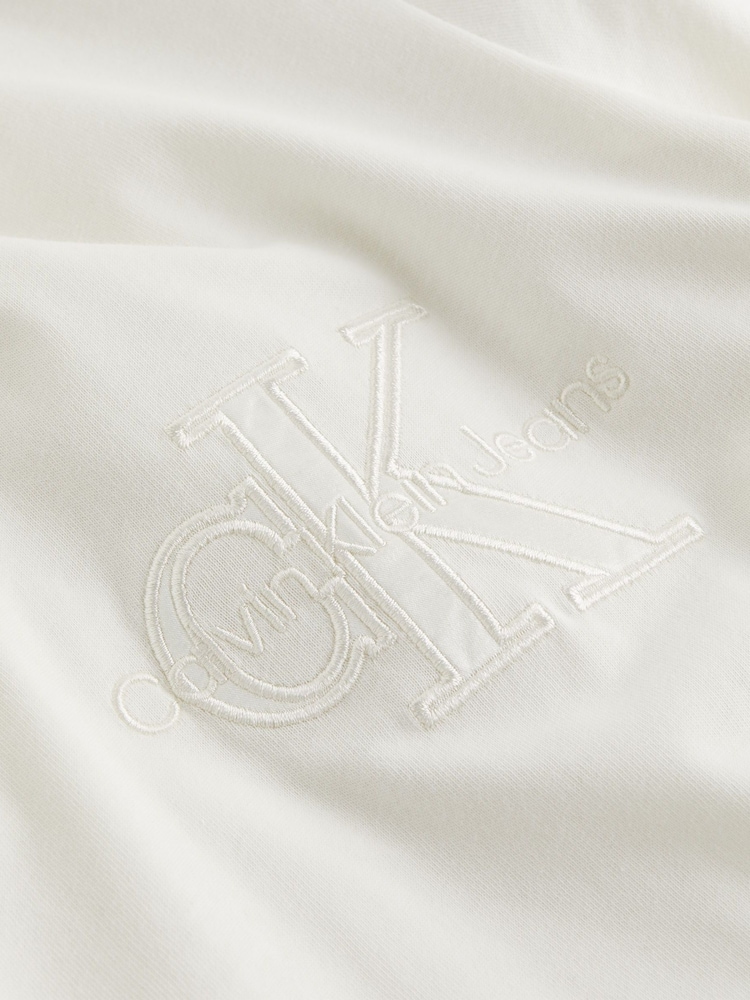 Calvin Klein Jeans 100% Cotton Satin Regular Fit White T-Shirt - Image 6 of 6