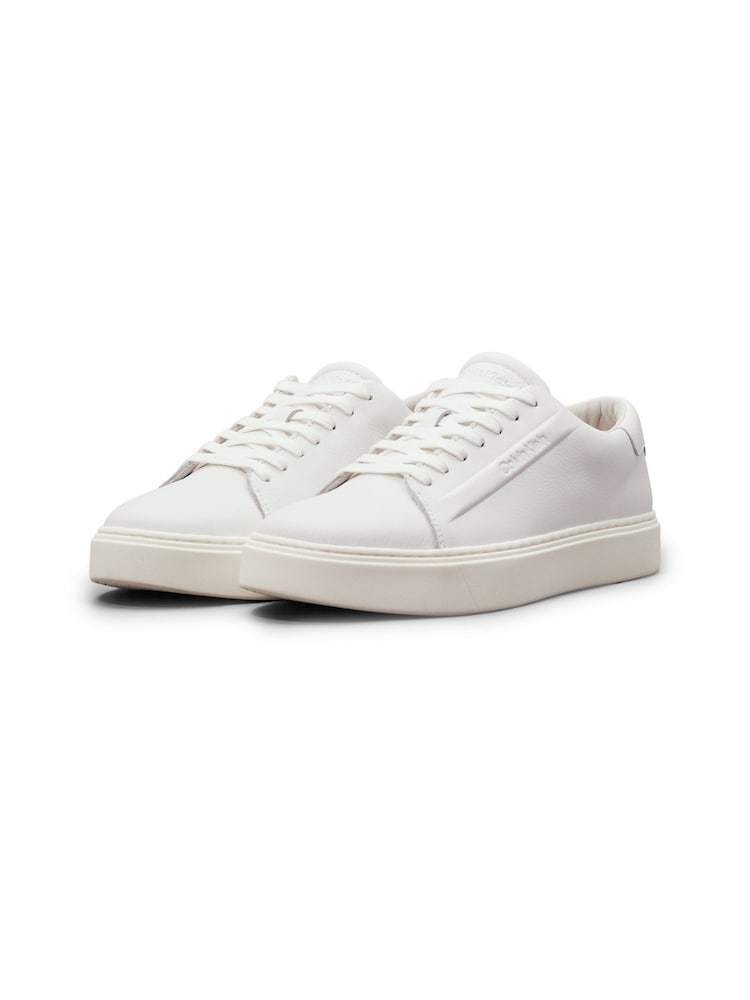 Calvin Klein White Low Top Lace Up Trainers - Image 1 of 5