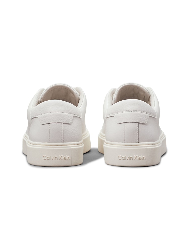 Calvin Klein White Low Top Lace Up Trainers - Image 2 of 5