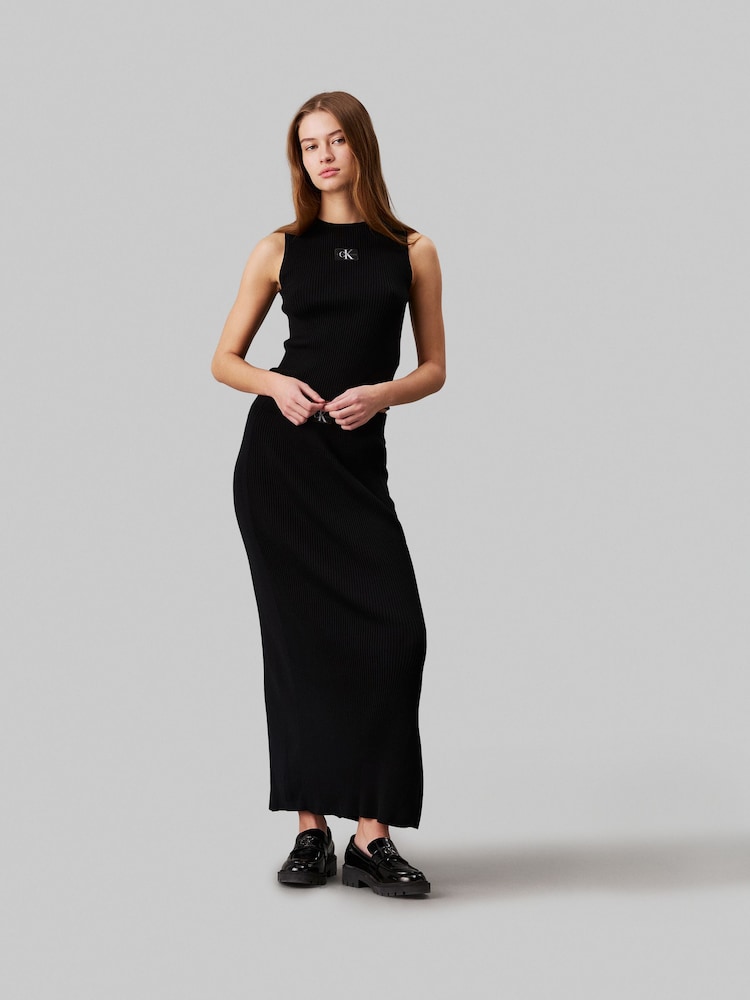 Calvin Klein Jeans Woven Label Sweater Black Skirt - Image 2 of 6 Calvin Klein Jeans Woven Label Sweater Black Skirt - Image 2 of 6