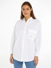 Calvin Klein Jeans Utility Long Sleeved 100% Cotton White Shirt - Image 1 of 6