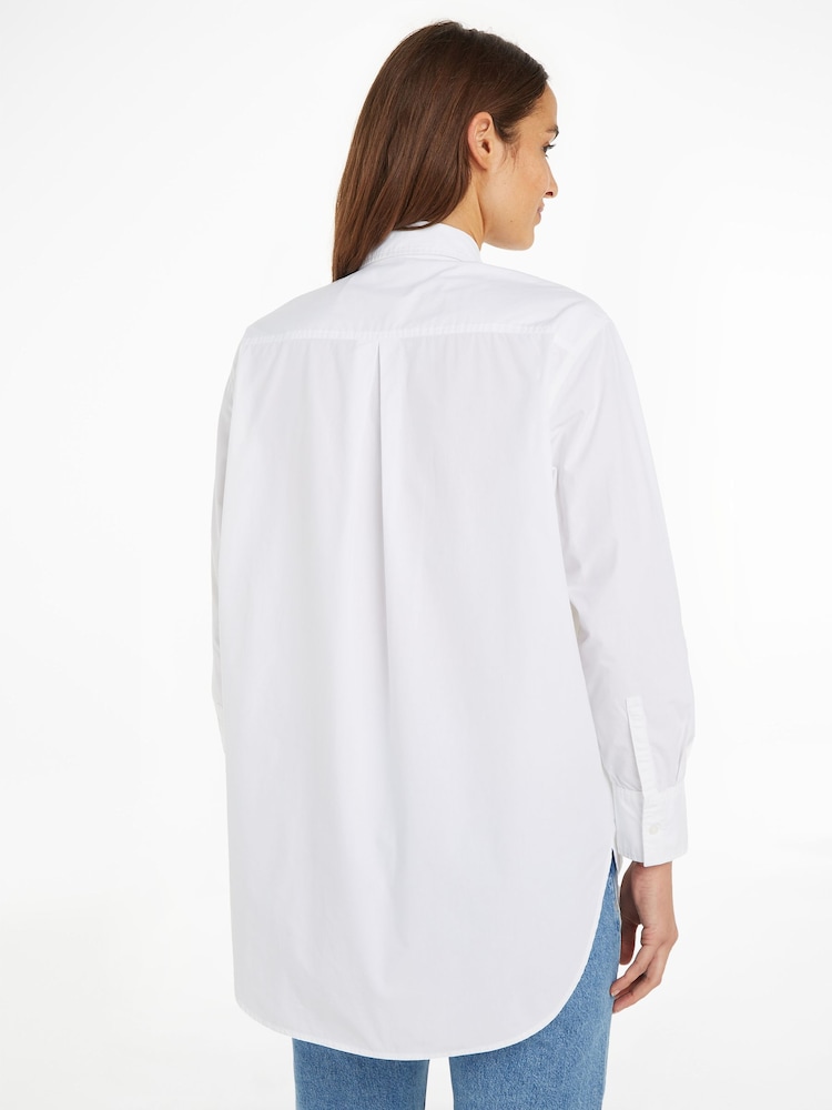 Calvin Klein Jeans Utility Long Sleeved 100% Cotton White Shirt - Image 2 of 6 Calvin Klein Jeans Utility Long Sleeved 100% Cotton White Shirt - Image 2 of 6
