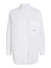 Calvin Klein Jeans Utility Long Sleeved 100% Cotton White Shirt - Image 4 of 6