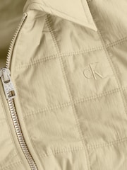 Calvin Klein Jeans Cream Grid Quilted Short Jacket - Image 3 of 5