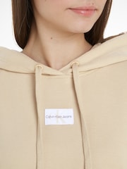Calvin Klein Jeans Oversized Green Woven Label 100% Cotton Hoodie - Image 3 of 6