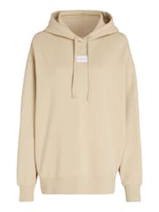 Calvin Klein Jeans Oversized Green Woven Label 100% Cotton Hoodie - Image 4 of 6