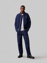 Calvin Klein Jeans Blue Denim Bomber Jacket - Image 1 of 5